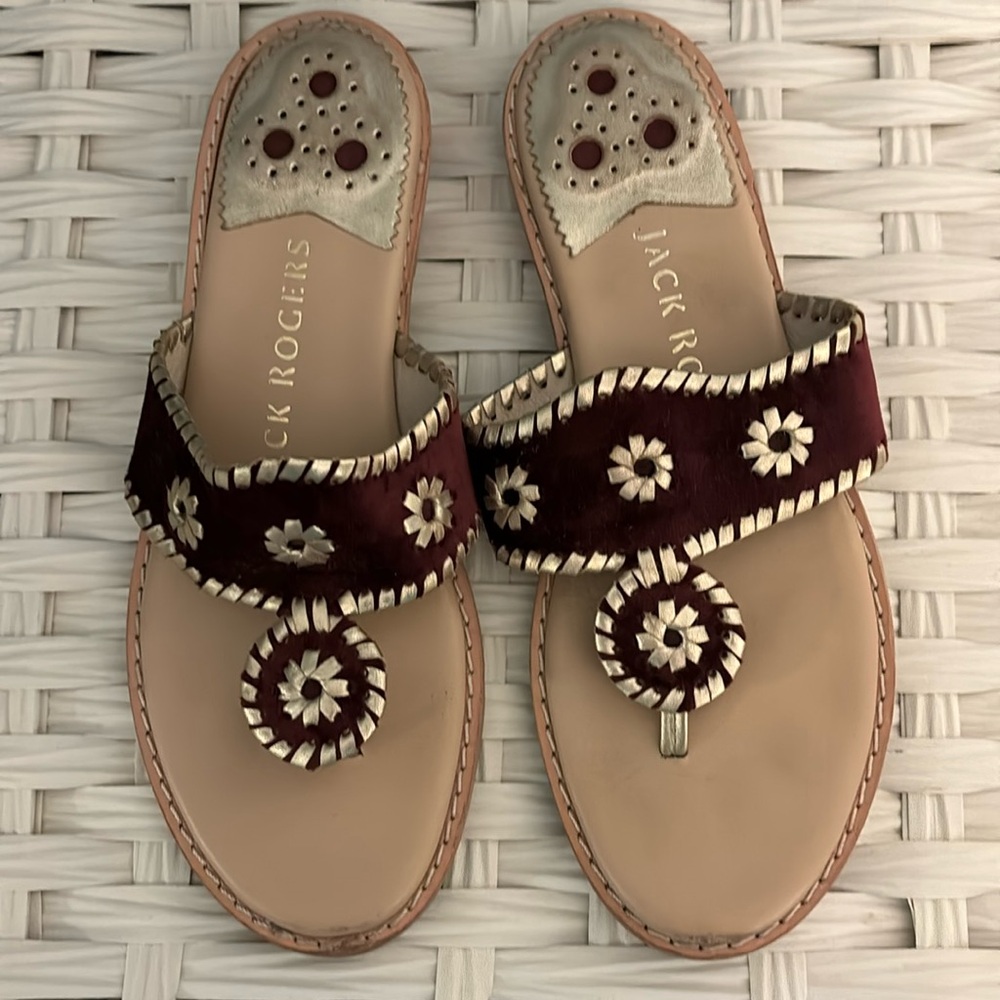 Burgundy Velvet Jack Rogers